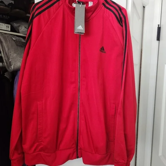 New Adidas Men's Essentials 3-Stripes Tricot Track Jacket XL